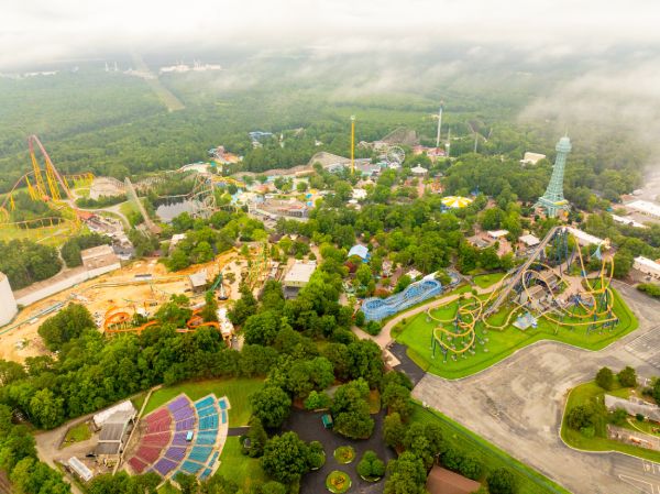 Aerial Shot Of Kings Dominion Theme Park