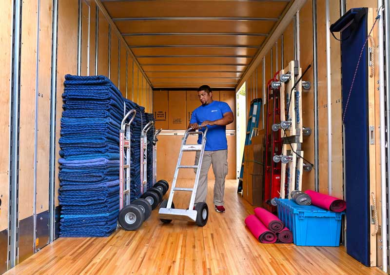 moving truck with mover inside