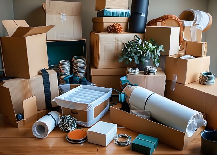 Boxes Of Junk Ready To Be Hauled By Professional Annandale VA junk removal specialists