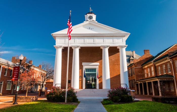 View Of The Courthouse In Downtown Winchester Virginia