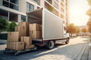 moving truck full of boxes